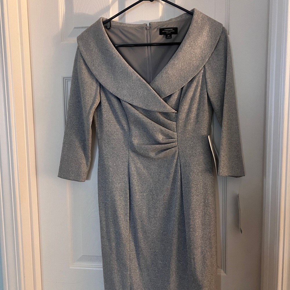 Jessica Howard Silver Long Sleeve Dress